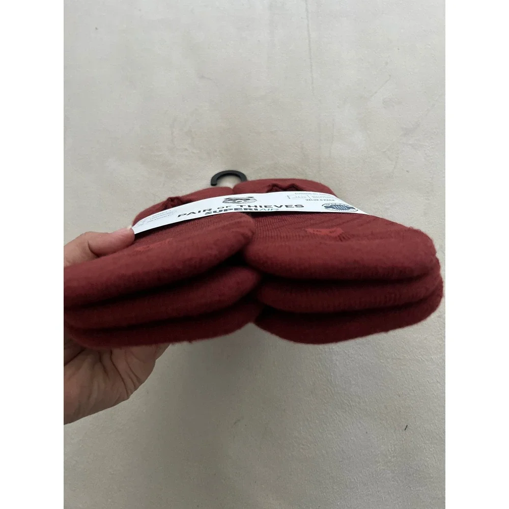 Pair of Thieves SuperAir Cushion No-Show Socks 6 Pack Mineral Red Mens 6-12 NEW